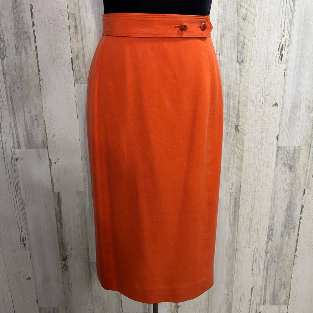 Dana Buchman Orange Pencil Skirt
